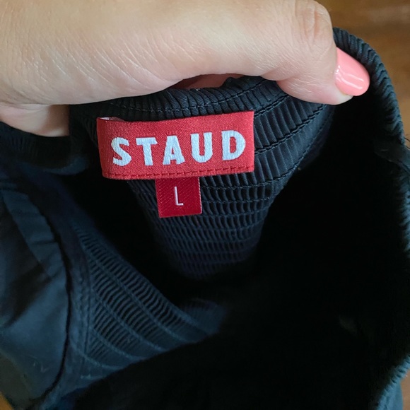 Staud Black Mini Landry Tiered Smocked Dress - Picture 5 of 5